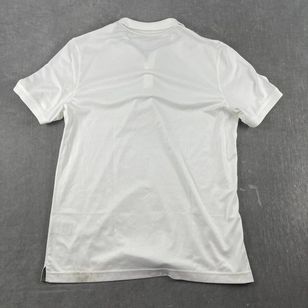 Banana Republic Mens L White Polo Shirt Luxury Touch Standard Fit Cotton NWT